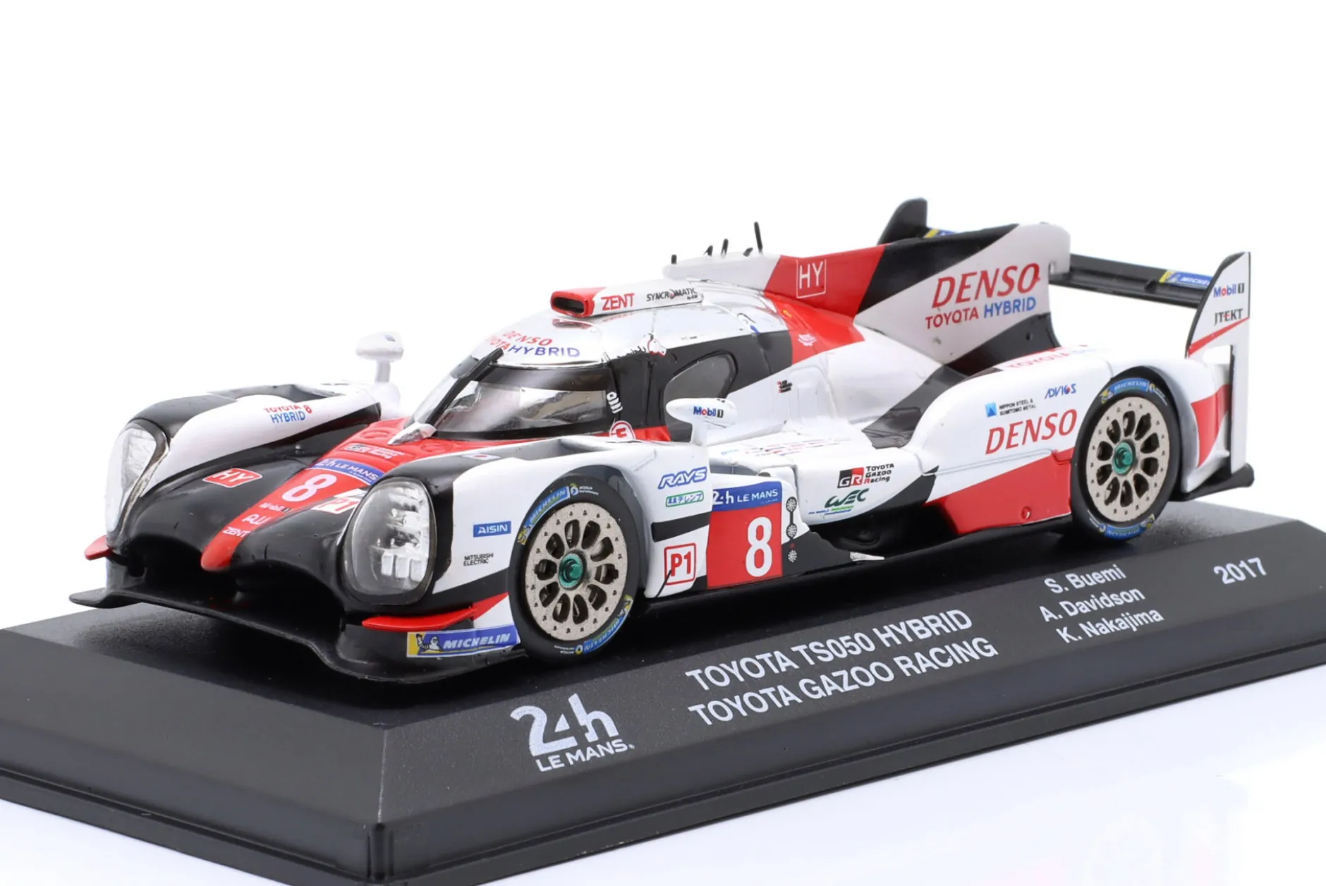 Toyota TS050 Hybrid #8 24h LeMans 2017 Buemi, Davidson, Nakajima 1:43 Altaya
