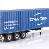 Transport-Trailer / Auflieger mit Container 2024 blau 1:24 Solido