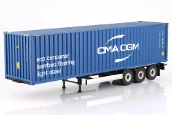 Transport-Trailer / Auflieger mit Container 2024 blau 1:24 Solido