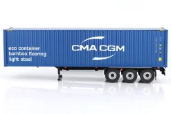 Transport-Trailer / Auflieger mit Container 2024 blau 1:24 Solido