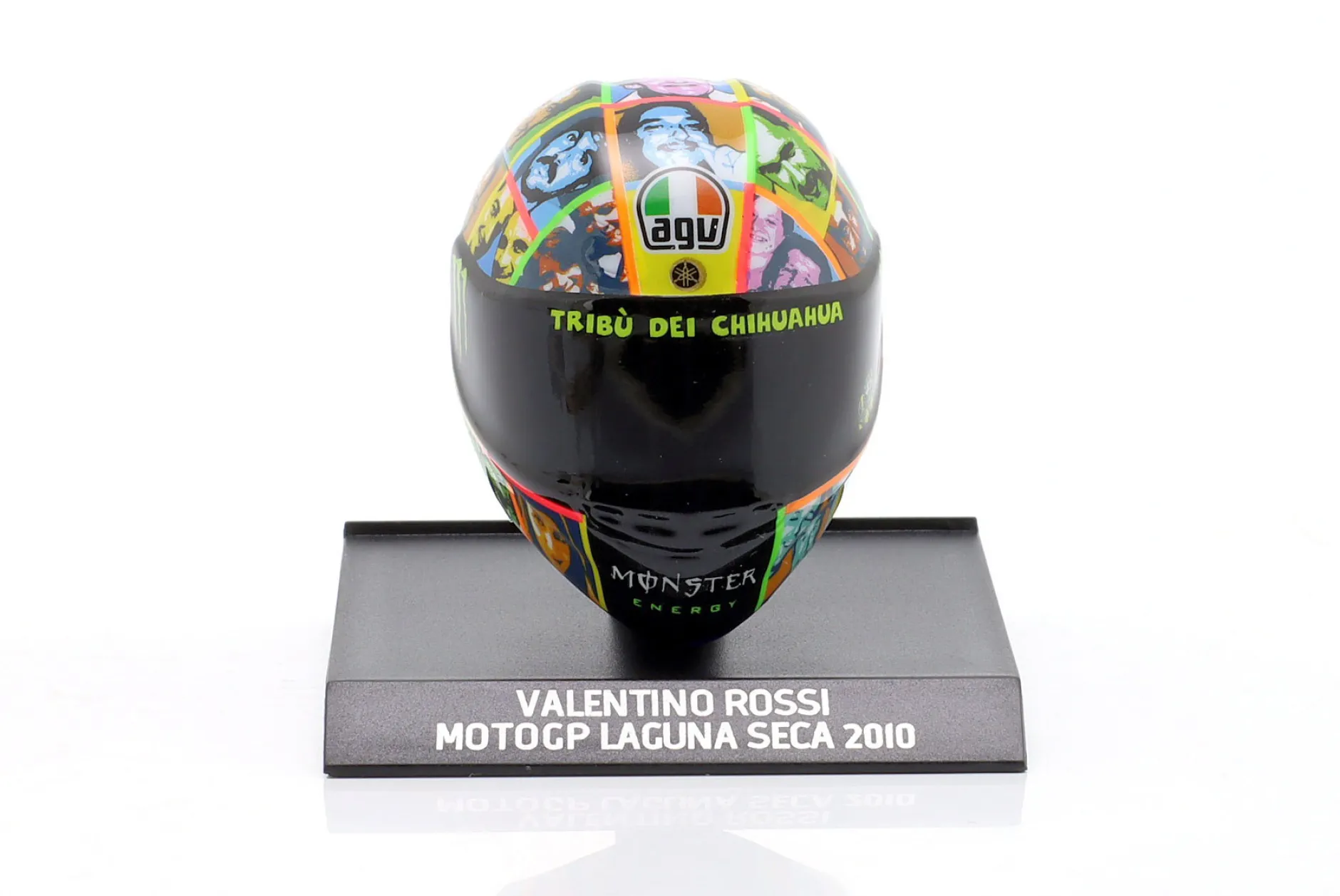 Valentino Rossi Fiat Yamaha Team #46 3rd Laguna Seca MotoGP 2010 Helm 1:10 Minichamps