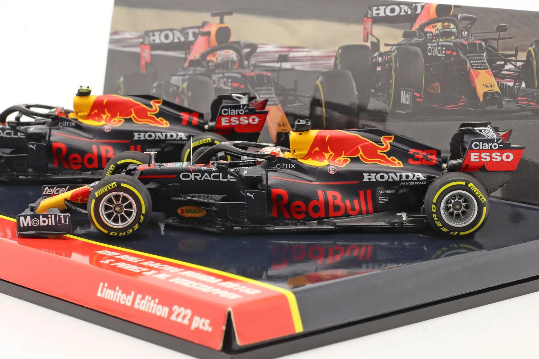 Verstappen #33 & Perez #11 2-Car Set Red Bull Racing RB16B Formel 1 2021 1:43 Minichamps