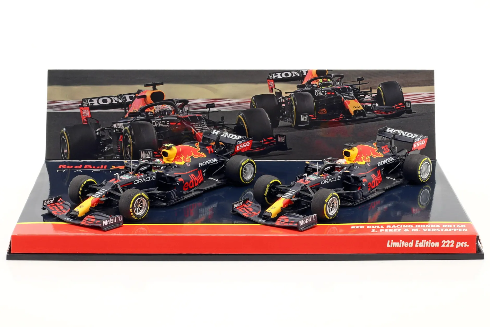 Verstappen #33 & Perez #11 2-Car Set Red Bull Racing RB16B Formel 1 2021 1:43 Minichamps