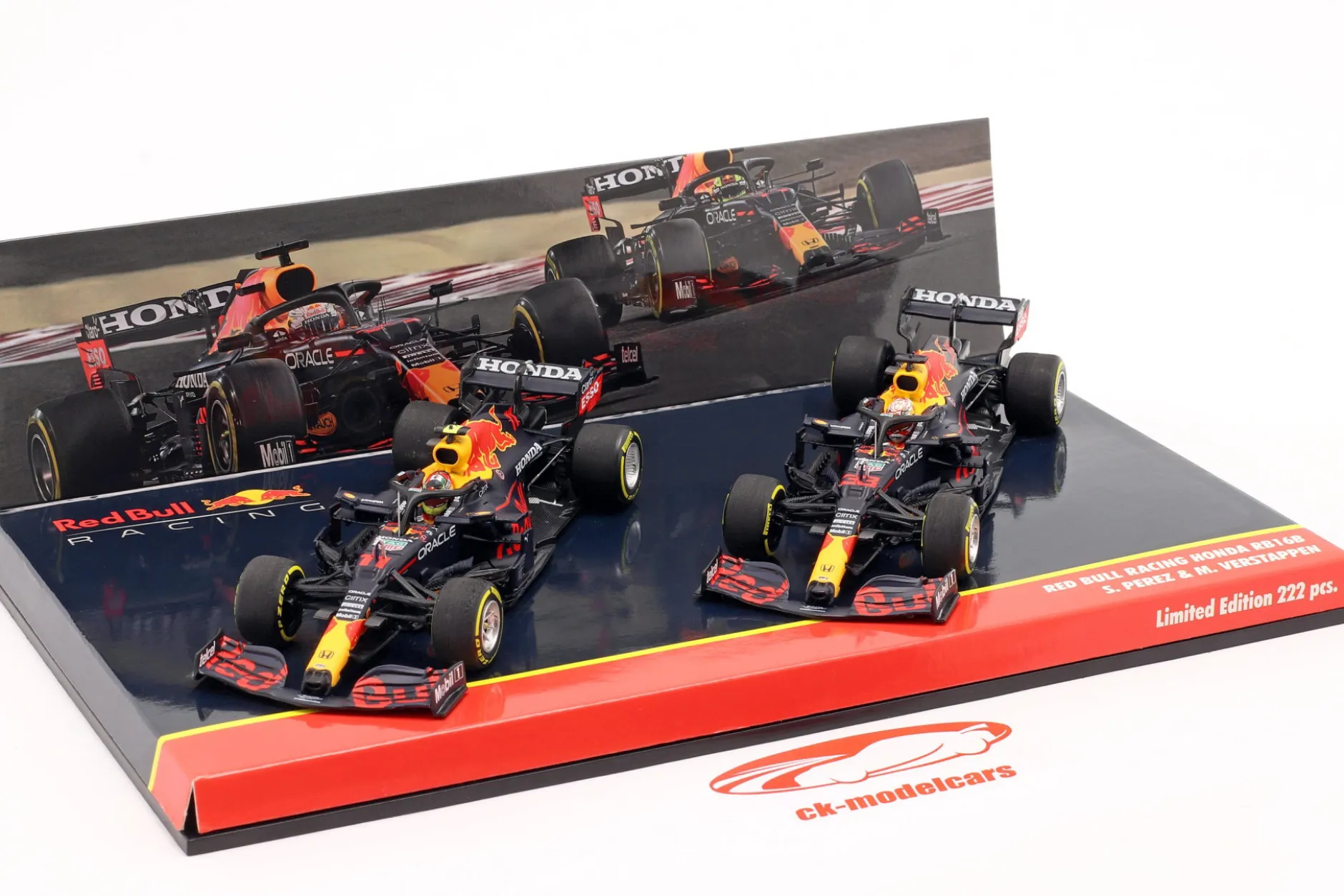 Verstappen #33 & Perez #11 2-Car Set Red Bull Racing RB16B Formel 1 2021 1:43 Minichamps