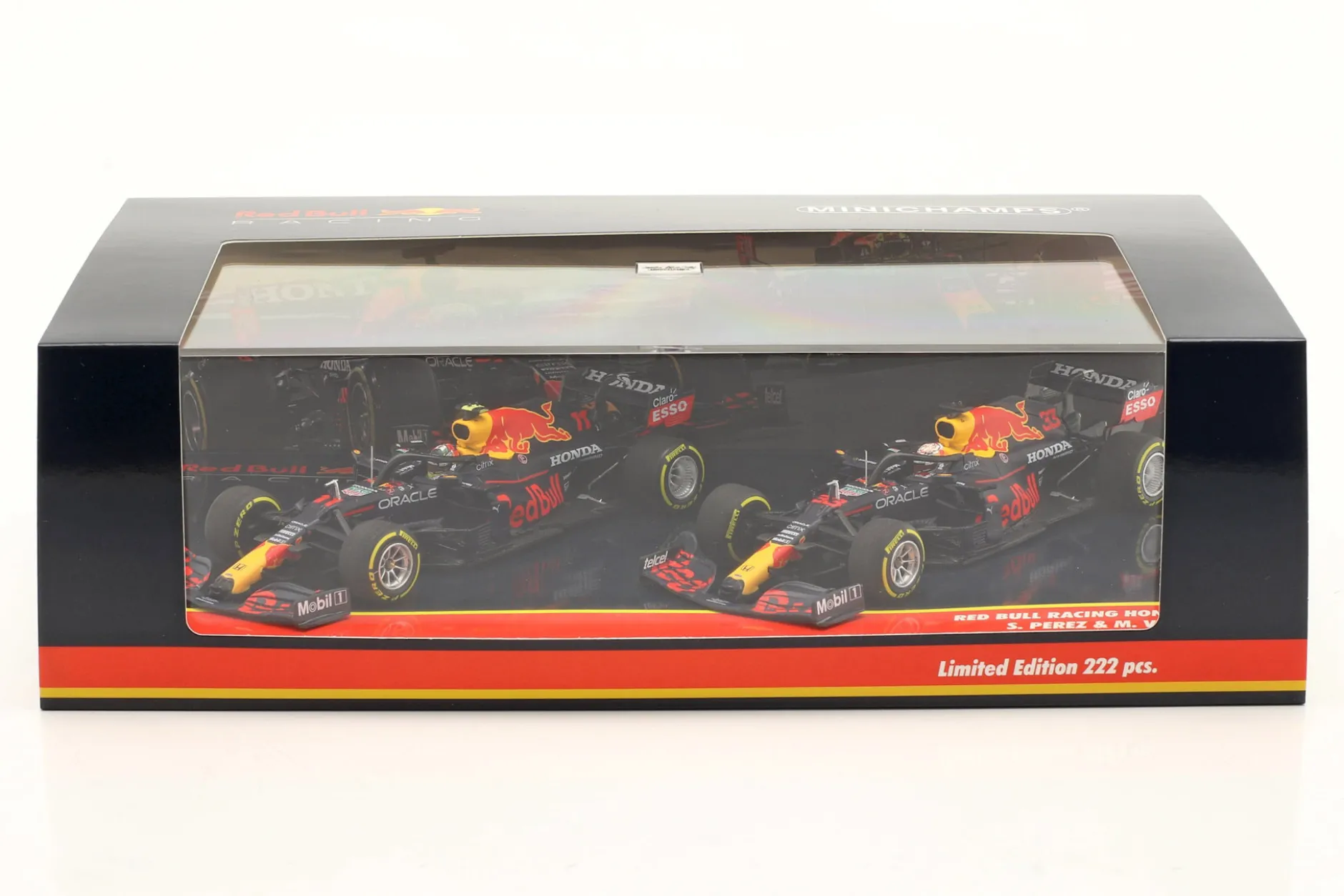 Verstappen #33 & Perez #11 2-Car Set Red Bull Racing RB16B Formel 1 2021 1:43 Minichamps