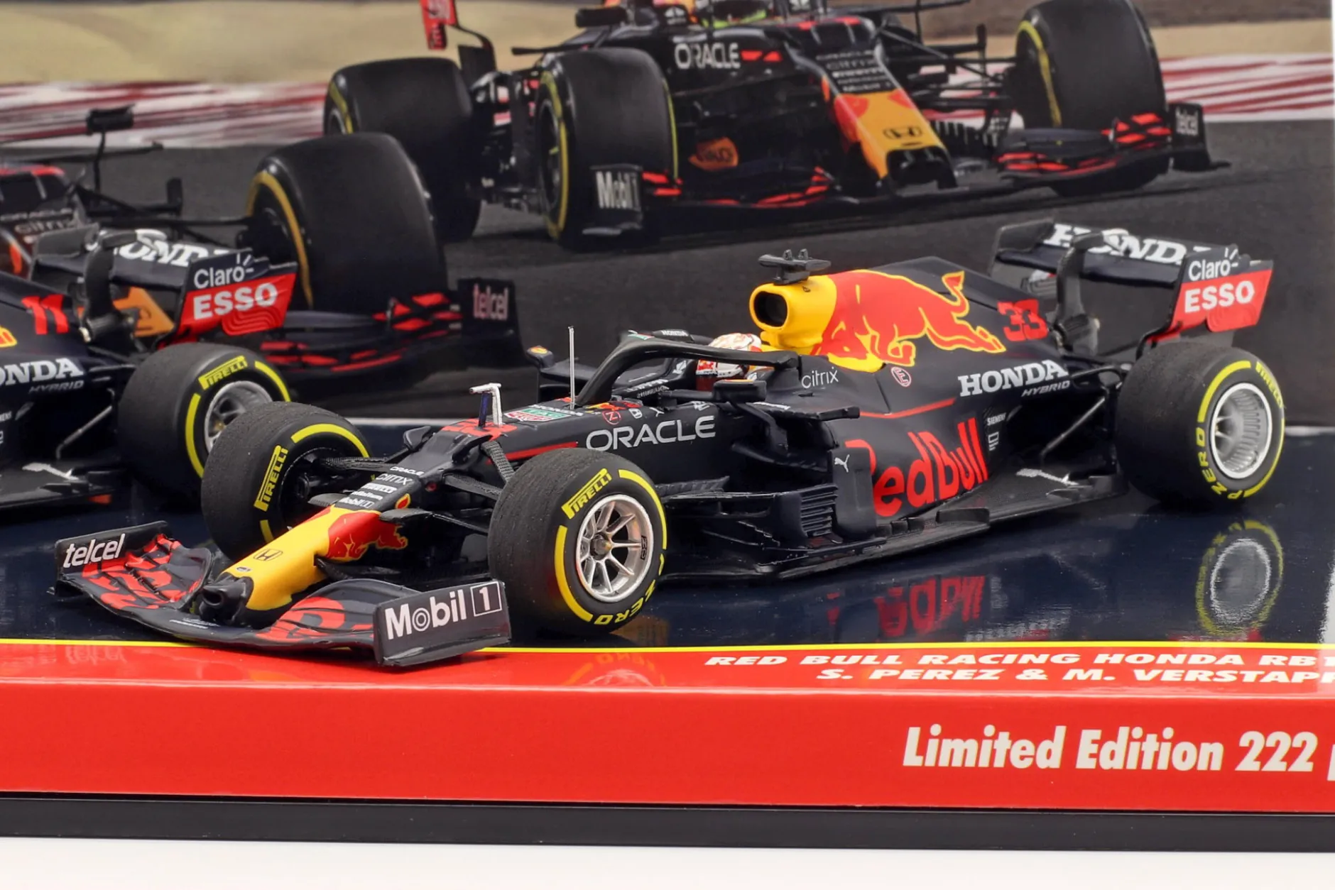 Verstappen #33 & Perez #11 2-Car Set Red Bull Racing RB16B Formel 1 2021 1:43 Minichamps