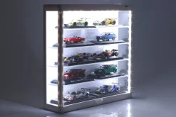 Vitrine LED Multicase 5-stöckig für Modelle im Maßstab 1:43 / 1:64 weiß Triple9