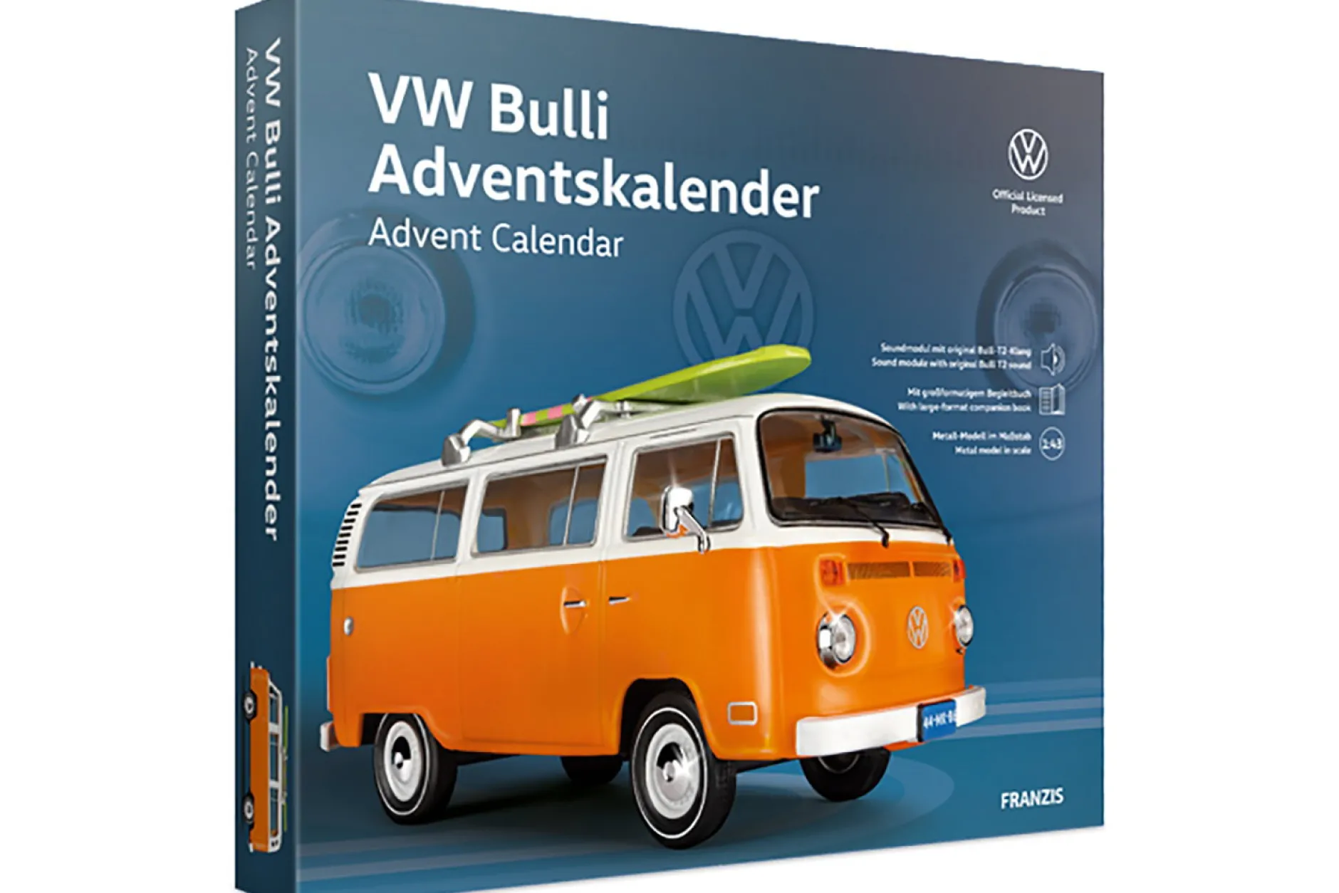 Volkswagen VW Bulli Adventskalender: Volkswagen VW Bulli orange 1:43 Franzis