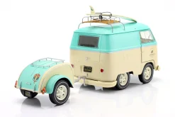 Volkswagen VW Cool Combi mit Anhänger 2024 mintgrün / weiß 1:18 Solido