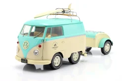 Volkswagen VW Cool Combi mit Anhänger 2024 mintgrün / weiß 1:18 Solido