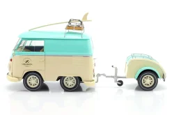 Volkswagen VW Cool Combi mit Anhänger 2024 mintgrün / weiß 1:18 Solido