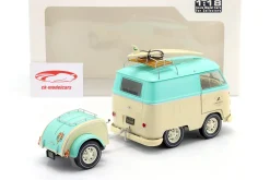 Volkswagen VW Cool Combi mit Anhänger 2024 mintgrün / weiß 1:18 Solido