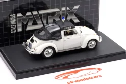 Volkswagen VW Käfer 1200 Kuip Coach Polizei Den Haag Closed Roof 1958 weiß 1:43 Matrix