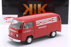 Volkswagen VW T2b Bus Porsche Renndienst Baujahr 1972 rot 1:18 KK-Scale