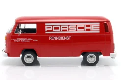 Volkswagen VW T2b Bus Porsche Renndienst Baujahr 1972 rot 1:18 KK-Scale