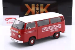 Volkswagen VW T2b Bus Porsche Renndienst Baujahr 1972 rot / weiß 1:18 KK-Scale