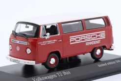 Volkswagen VW T2 Bus Porsche Renndienst 1972 rot 1:43 Minichamps