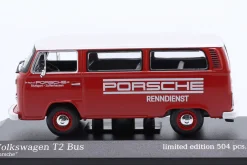 Volkswagen VW T2 Bus Porsche Renndienst 1972 rot 1:43 Minichamps