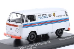 Volkswagen VW T2 Bus Porsche Renndienst 1972 silber 1:43 Minichamps
