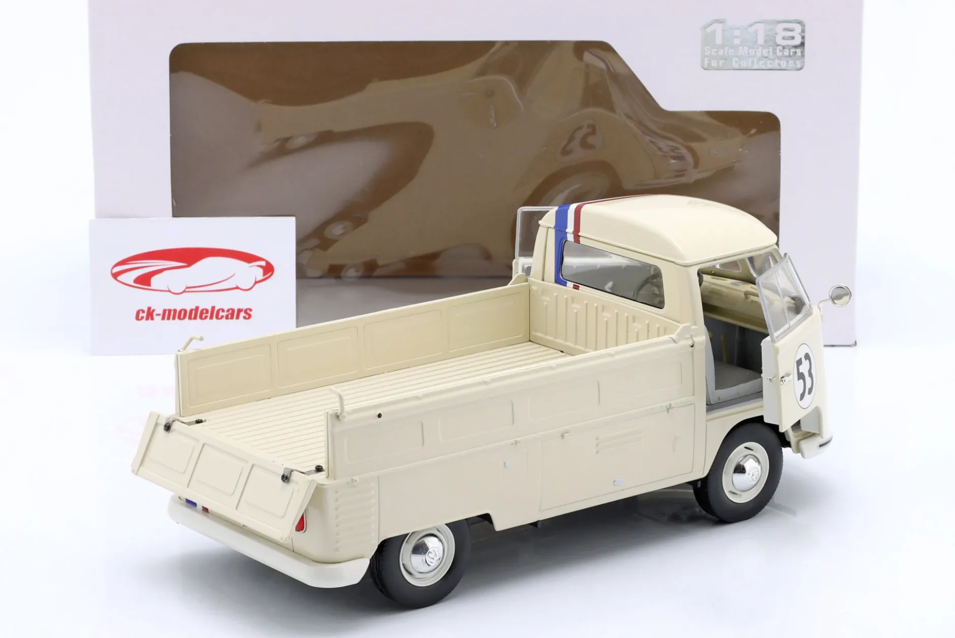 Volkswagen VW T1 Pick-Up Racer #53 Baujahr 1950 creme weiß 1:18 Solido