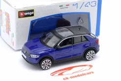 Volkswagen VW T-Roc Baujahr 2021 blau metallic 1:43 Bburago