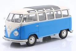 Volkswagen VW T1 Samba Bus Baujahr 1962 blau / weiß 1:18 Solido