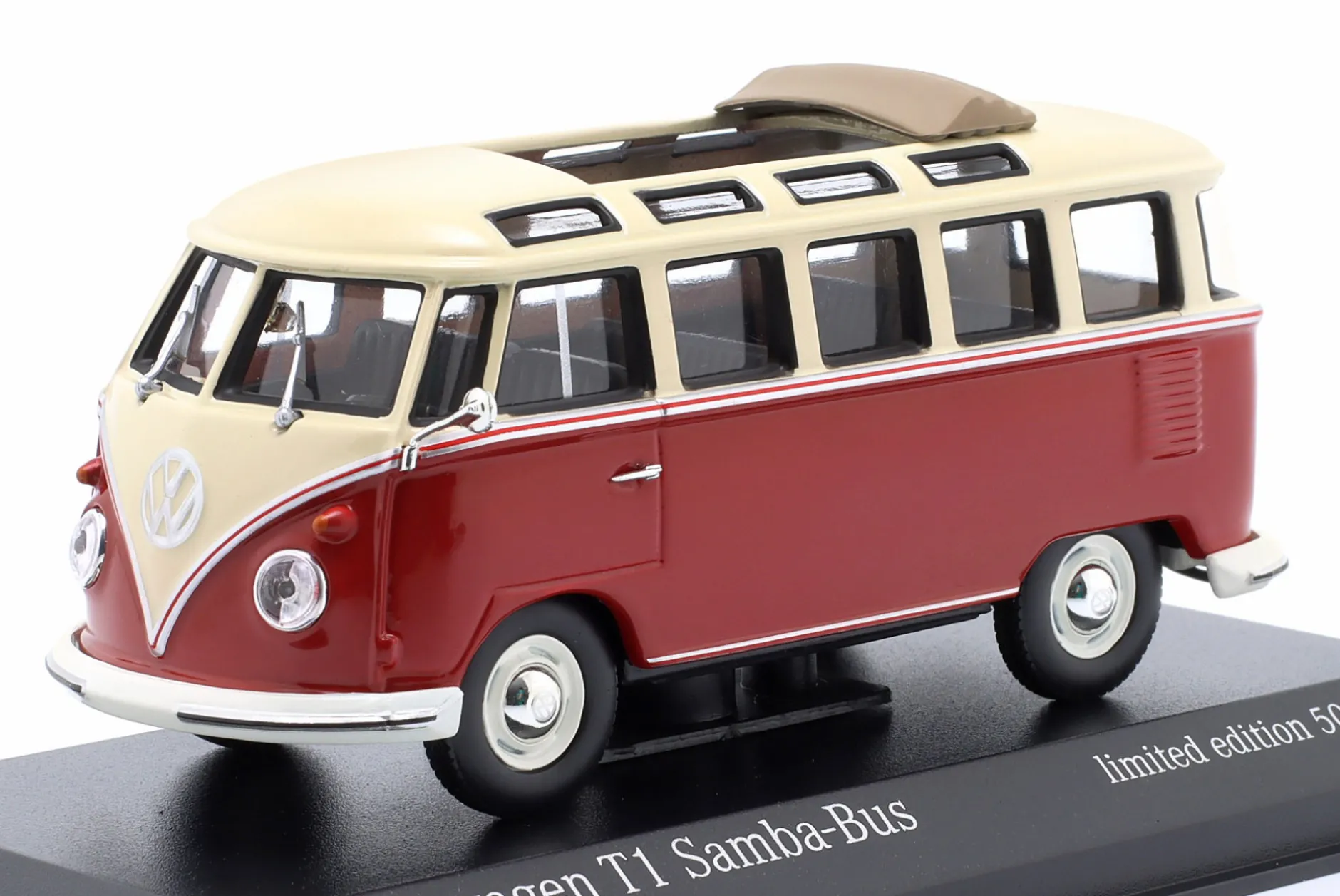 Volkswagen VW T1 Samba Bus Baujahr 1963 beige / rot 1:43 Minichamps