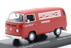 Volkswagen VW T2 Transporter Porsche Renndienst 1972 rot 1:43 Minichamps