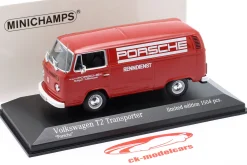 Volkswagen VW T2 Transporter Porsche Renndienst 1972 rot 1:43 Minichamps