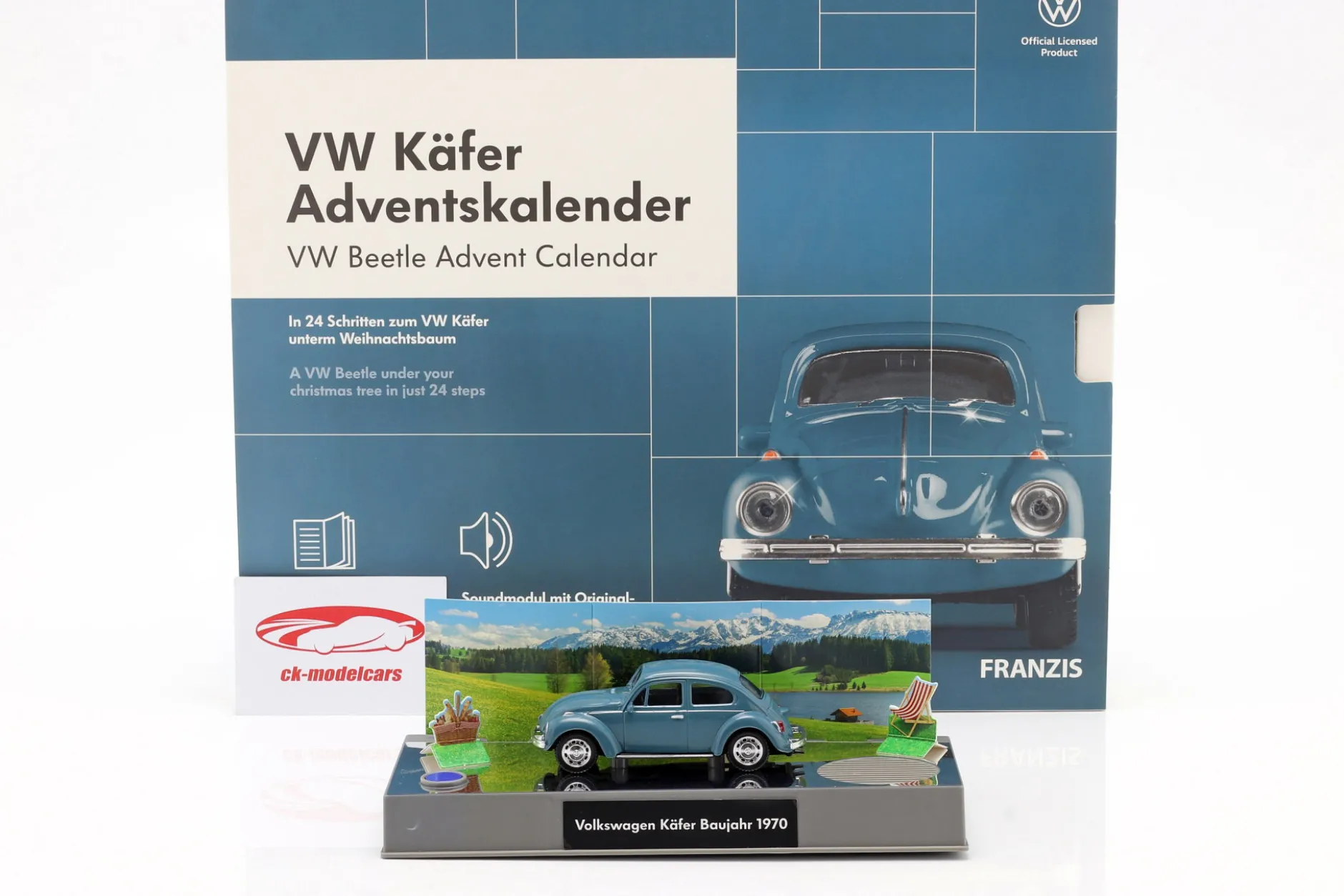 VW Käfer Adventskalender: Volkswagen VW Käfer blau 1:43 Franzis