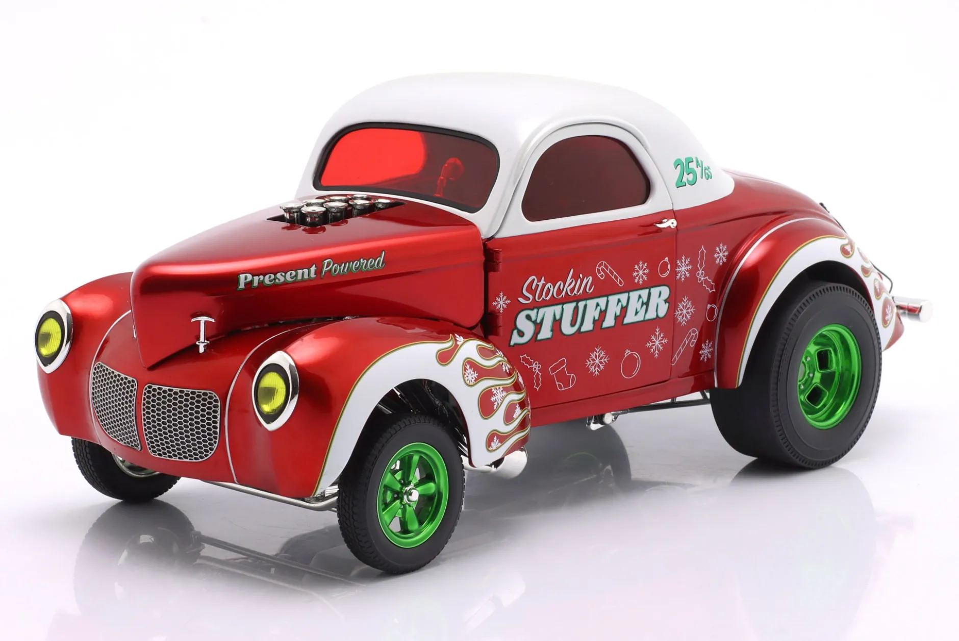 Willys Gasser Stockin Stuffer Baujahr 1940 rot / weiß 1:18 GMP